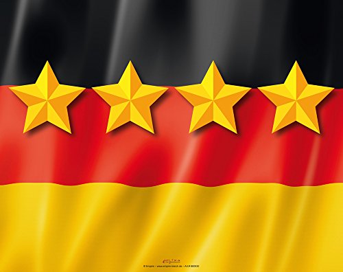 empireposter Deutschland 4 Sterne - Mousepad Größe 24x19 cm - EPDM-Kautschuk, fest, elastisch, abriebsicher, PVC-frei von empireposter
