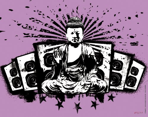 empireposter Mousepad Buddha Speakers Grösse 24x19 cm - EPDM-Kautschuk, fest, elastisch, abriebsicher, PVC-frei von empireposter