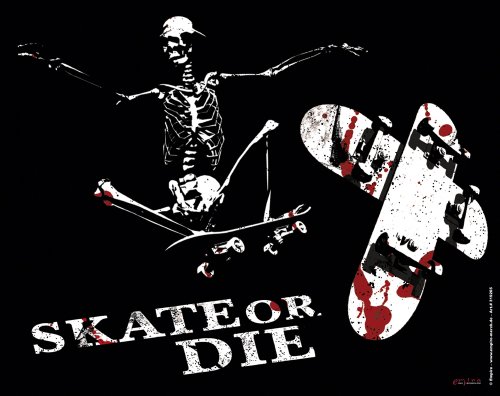 empireposter Mousepad - Skate or die - EPDM-Kautschuk, fest, elastisch, abriebsicher, PVC-frei - Grösse 24x19 cm von empireposter