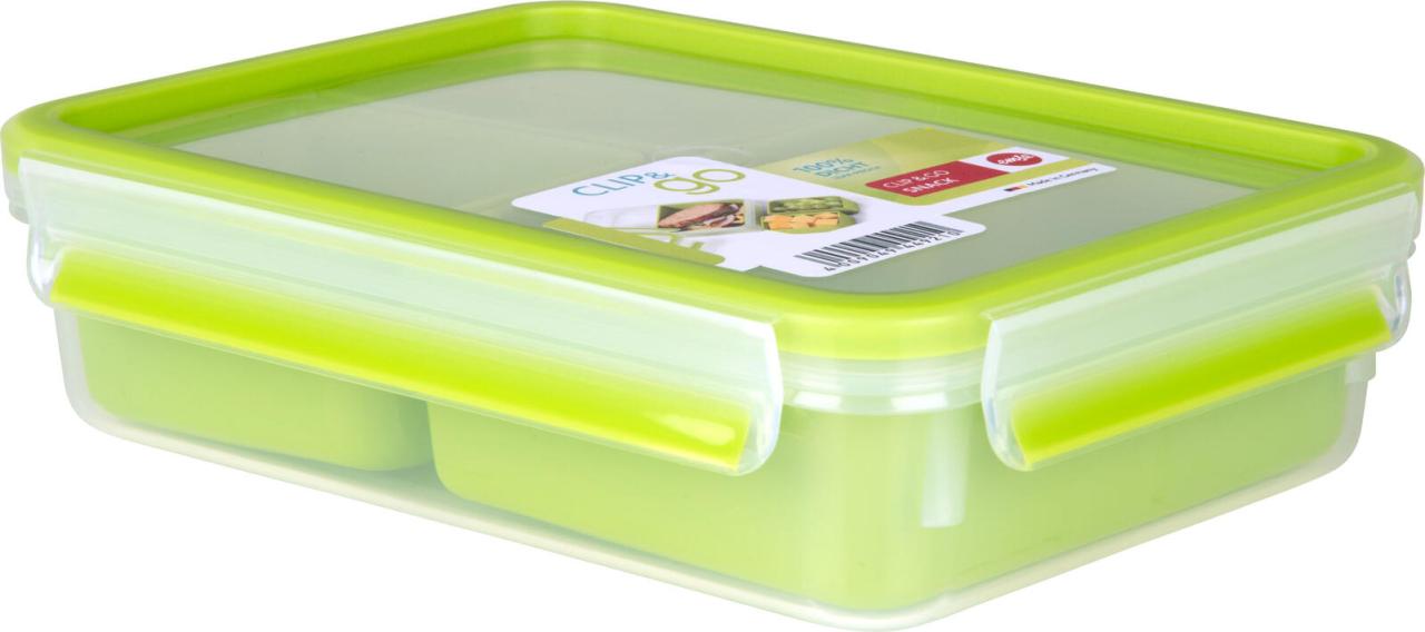emsa Lunchbox CLIP & GO 5.8 cm hoch 1,2 l transparent/grün von emsa