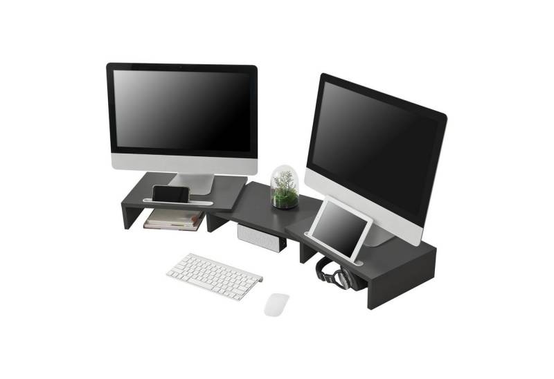 en.casa Monitorständer, (»Vilppula« Monitorerhöhung Bildschrimerhöhung Dunkelgrau) von en.casa