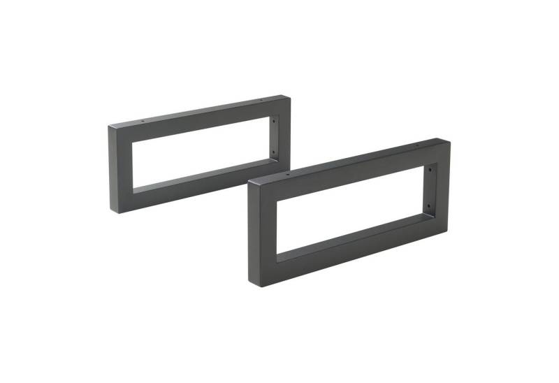 en.casa Wandhalterung, (»Hawangen« 2er Set 45x20 cm Stahl Schwarz) von en.casa