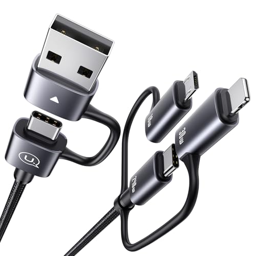 enablink 6 in 1 Multi USB C Ladekabel, 240W USB Kabel Mehrfach Schnellladekabel con USB A/C auf iP/Micro/Typ C Nylon Universal ladekabel für Phone 16/15/14/13 Laptop Tablet (2M) von enablink