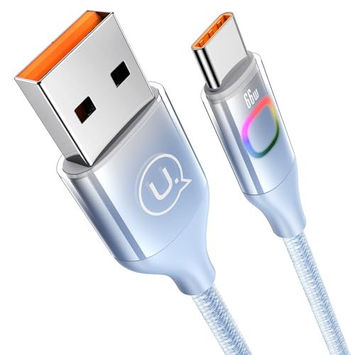 enablink USB C Kabel,66W QC 4.0 6A USB C Schnellladekabel Nylon Typ C Ladekabel für Samsung Galaxy S21 S20 Note 20 Huawei P40/Mate 40/30/20 OnePlus Google Pixel Xiaomi,1.2 M Blau von enablink