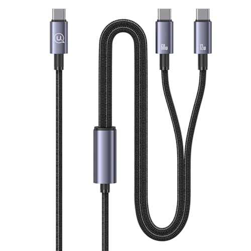 enablink USB C Multi Kabel, 2 in 1 3A 1.2M USB C auf USB C Ladekabel 60W 12W Schnellladekabel Kompatibel mit Phone 16/15 / 15 Pro Max/MaBook/Galaxy/Tablets, Flecht-Design von enablink
