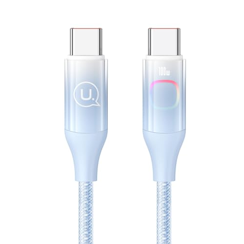 enablink USB C auf USB C Kabel, PD 100W USB C Kabel USB C Schnellladekabel QC 4.0 5A Nylon Typ C Ladekabel Handykabel für MacBook Pro iPad Pro 2020 Samsung S21 Dell Pixel XPS Huawei (1.2M, Blau von enablink