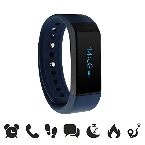 endubro i5 Plus Fitness Armband - Fitness Tracker - Smart Armband - SmartWatch für Android Smartphone und iPhone, Schrittzähler, Push-Nachricht und Anrufer - ID Alert (blau) von endubro