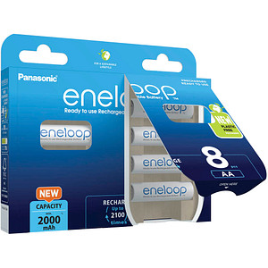 8 eneloop Akkus Mignon AA 2.000 mAh von eneloop