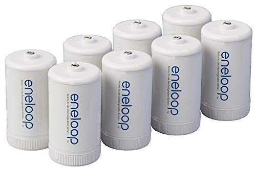 Eneloop Panasonic BQ-BS1E8SA Batterieadapter in D-Größe für die Verwendung mit wiederaufladbaren NI-MH AA-Batteriezellen, 8 Stück Eneloop Panasonic BQ-BS1E8SA Batterieadapter in D-Größe für die Verwendung mit wiederaufladbaren NI-MH AA-Batteriezellen, 8 Stück von eneloop