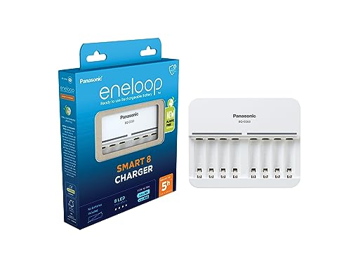 eneloop Smart Ladegerät, für 1-8 AA/AAA NI-MH Akkus, 5 Stunden Ladezeit, 9 Sicherheitsfunktionen von eneloop