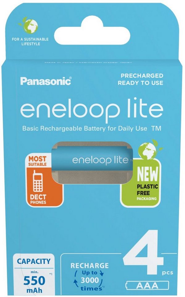 eneloop 4x AAA eneloop lite Micro Akku BK-4LCCE/4BE Ni-MH 1,2V / 550mAh Akku eneloop 4x AAA eneloop lite Micro Akku BK-4LCCE/4BE Ni-MH 1,2V / 550mAh Akku von eneloop