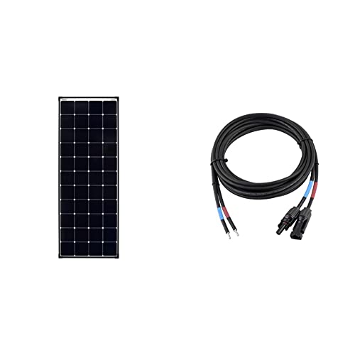 Enjoy Solar Mono 150W 12V Ultra SunPower Back-Contact Solarpanel Solarmodul Photovoltaikmodul & 6mm² Profi-Verbindungskabel Solarmodul zu Solarladeregler Anschlusskabel 3m von enjoy solar