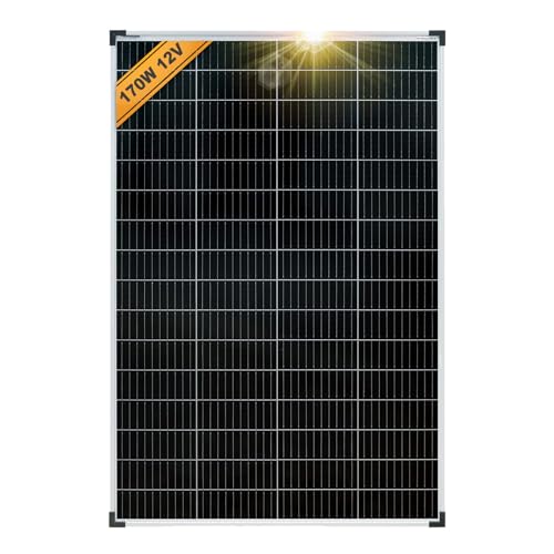 enjoy solar® Monokristallines Solar panel deal für Wohnmobil, Gartenhäuse, Boot (Mono 170W) von enjoy solar