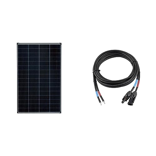 enjoy solar 210W 36V Monokristallines Solarmodul, 182mm Solarzellen 10 Busbars Solarpanel & 4mm² Profi-Verbindungskabel Solarmodul zu Solarladeregler Anschlusskabel 3m von enjoy solar