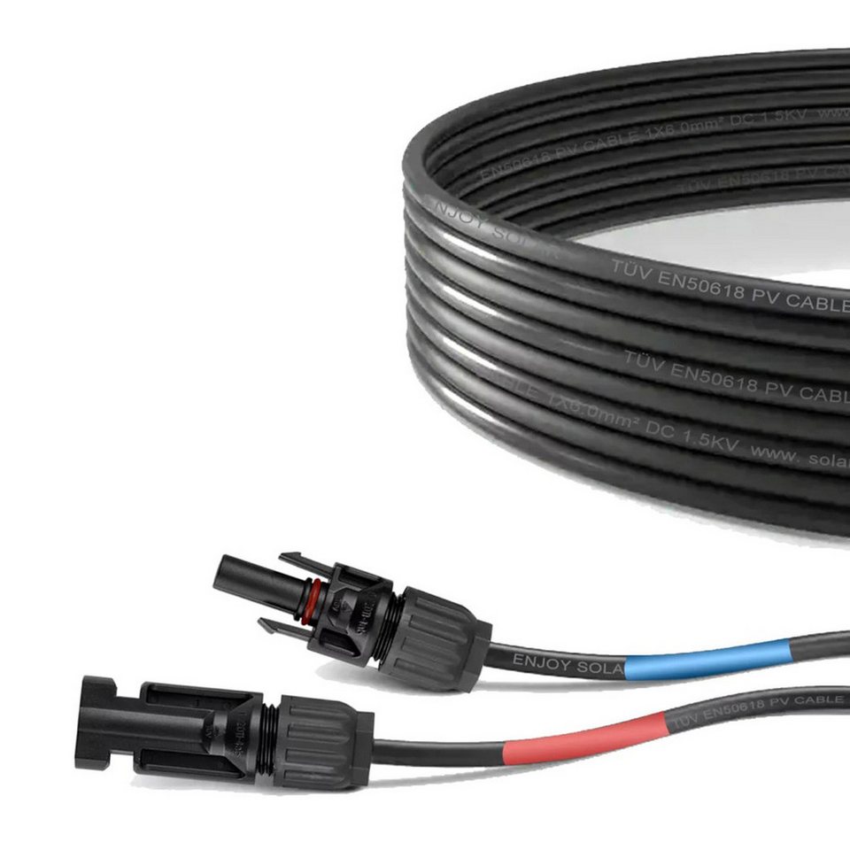 enjoy solar 4mm² /6mm² mit Solarsteckern für Solarpanel und Laderegler 1-20m Solarkabel, (1500 cm), Profi Solarkabel mit Steckern und Aderendhülsen(Ladereglersseite) von enjoy solar