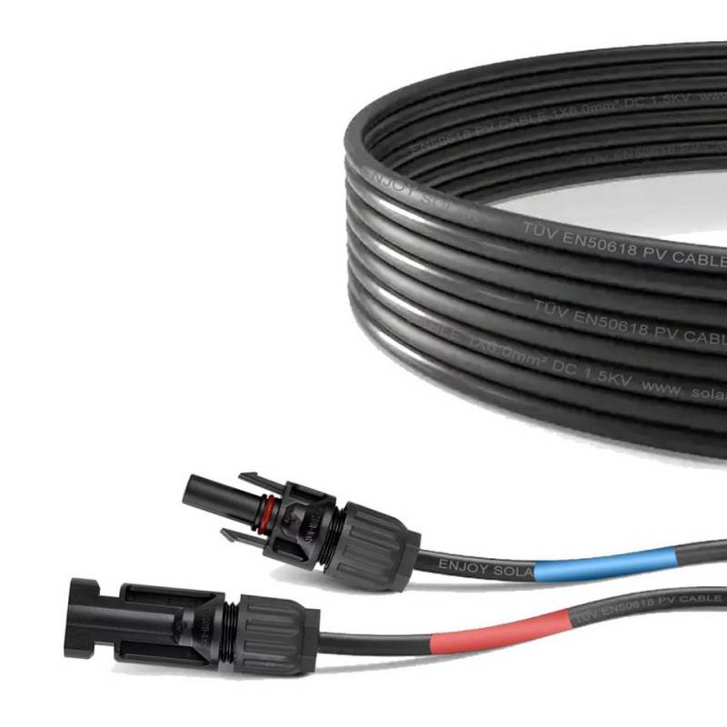 enjoy solar 4mm² /6mm² mit Solarsteckern für Solarpanel und Laderegler 1-20m Solarkabel, (100 cm), Profi Solarkabel mit Steckern und Aderendhülsen(Ladereglersseite) von enjoy solar