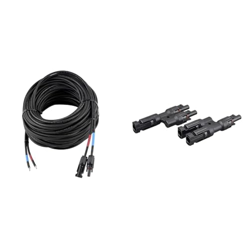 enjoy solar 4mm² Profi-Verbindungskabel Solarmodul zu Solarladeregler Anschlusskabel 20m& 1 Paar Solarstecker Y Verteiler 2-fach für Parallelschaltung Solarmodul von enjoy solar