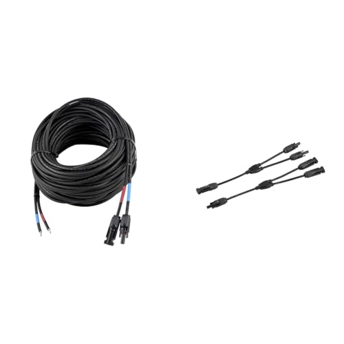 enjoy solar 4mm² Profi-Verbindungskabel Solarmodul zu Solarladeregler Anschlusskabel 20m& 1 paar Solarstecker Y Verteiler 2-Fach mit Kabelverlängerung für Parallelschaltung Solarmodul von enjoy solar