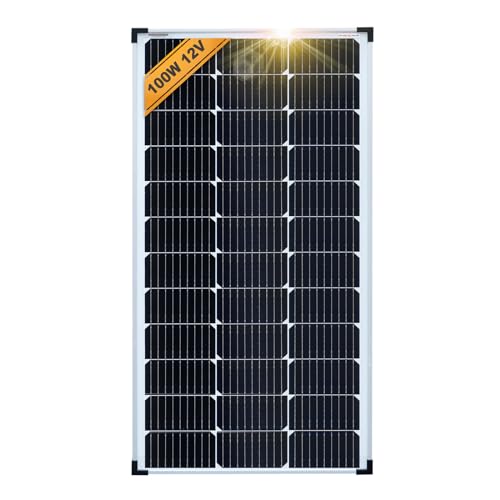 enjoy solar Mono 100W 12V Monokristallines Solarpanel Solarmodul Photovoltaikmodul ideal für Wohnmobil, Gartenhäuse, Boot von enjoy solar