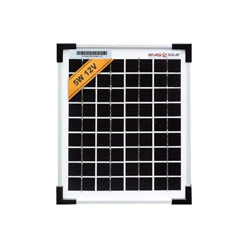 enjoy solar Mono 5W 12V Monokristallines Solarpanel Solarmodul Photovoltaikmodul ideal für Wohnmobil, Gartenhäuse, Boot von enjoy solar