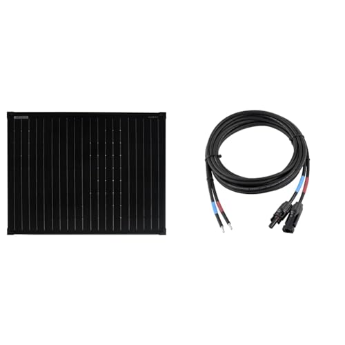 enjoy solar Monokristallines Solar Panel Deal für Wohnmobil, Gartenhäuse, Boot (Mono 50W Black)& 4mm² Profi-Verbindungskabel Solarmodul zu Solarladeregler Anschlusskabel 3m von enjoy solar