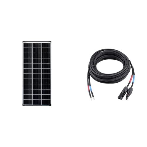 enjoy solar PERC Mono 110W 12V Solarpanel Solarmodul Photovoltaikmodul, Monokristalline Solarzelle PERC Technologie& 4mm² Profi-Verbindungskabel Solarmodul zu Solarladeregler Anschlusskabel 5m von enjoy solar