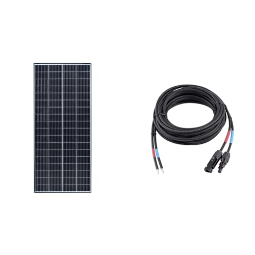 enjoy solar PERC Mono 200W 12V Solarpanel Solarmodul Photovoltaikmodul, Monokristalline Solarzelle PERC Technologie& 4mm² Profi-Verbindungskabel Solarmodul zu Solarladeregler Anschlusskabel 5m von enjoy solar