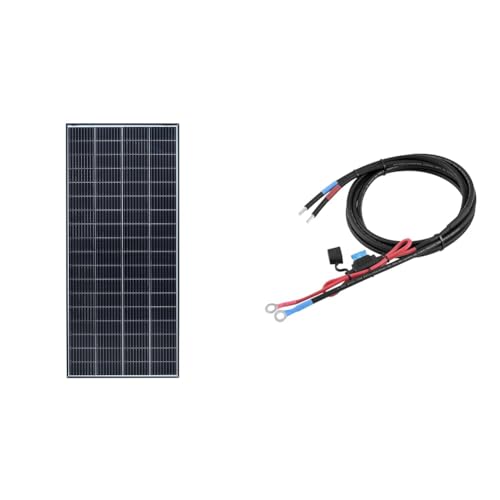 enjoy solar PERC Mono 200W 12V Solarpanel Solarmodul Photovoltaikmodul & enjoysolar 6mm² Batteriekabel Solarladeregler und Batterie mit Sicherung M8-Ringösen (15A 6mm² M8) von enjoy solar