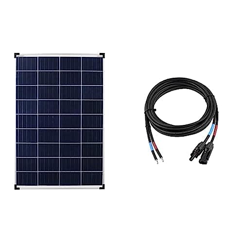 enjoy solar Poly 100W 12V Polykristallin Solarpanel Solarzelle 100Watt (Poly 100W-12V) & enjoy solar 6mm² 3m Profi-Verbindungskabel Solarladeregler zu Solarmodul MC4-kompatibel Solarstecker Solarkabel von enjoy solar