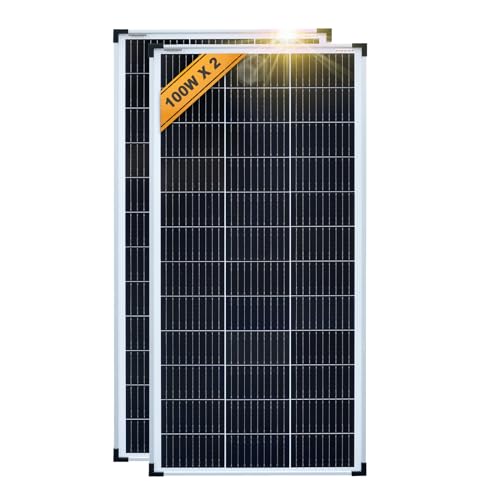enjoysolar® Mono 100W Monokristallines Solar panel 100Watt ideal für Wohnmobil, Gartenhäuse, Boot (Doppelverpack) von enjoy solar