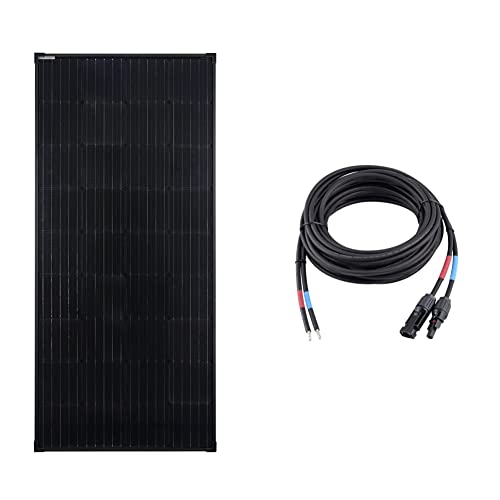 enjoysolar® Mono 170W Monokristallines Black Edition Solar panel 170Watt (Mono 170W Black) & enjoy solar® 6mm² 5m Profi-Verbindungskabel Solarladeregler zu Solarmodul MC4 von enjoy solar