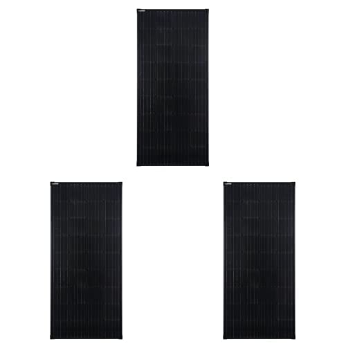 enjoysolar® Mono 170W Monokristallines Black Edition Solar panel 170Watt ideal für Wohnmobil, Gartenhäuse, Boot (Mono 170W Black), 3er Packung von enjoy solar