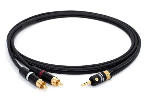 3106 Mikrofonkabel Stereo, HiFi Y-Audiokabel von enoaudio | 24k Gold T6S Klinkenstecker 3,5mm Stereo - Neutrik REAN Gold Cinch RCA, 1,5 m von enoaudio