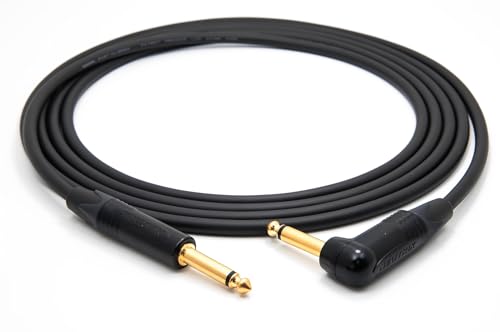 enoaudio Mogami 2524 Instrument Kabel | Neutrik Gold 6,3mm TS klinke - TS winkelklinke | HiFi, 5,0 m von enoaudio