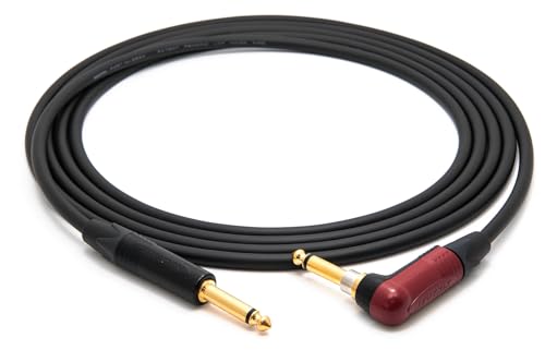 enoaudio Mogami 2524 Instrument Kabel | Neutrik Gold Silent Switch 6,3mm TS winkelklinke - 6,3mm TS klinke | HiFi, 0,5 m von enoaudio