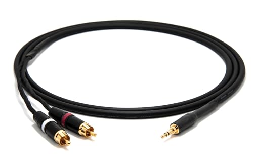 enoaudio Mogami 2534 Quad HiFi Y-Audiokabel | Amphenol Gold 3,5mm miniklinke - Neutrik Cinch RCA | HiFi, 0,5 m von enoaudio