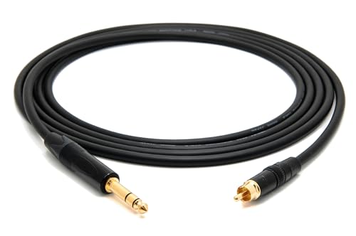 enoaudio Mogami 2534 Quad Professionel Studio Kabel | Neutrik Gold 6,3mm TRS klinke - Cinch RCA | HiFi, 0,5 m von enoaudio