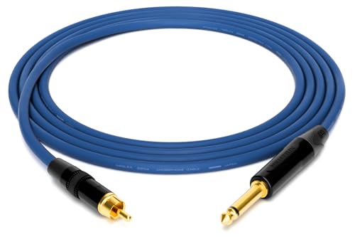 enoaudio Mogami 2534 Quad Professionel Studio Kabel | Neutrik Gold Cinch RCA - 6,3mm TS klinke | HiFi, Blue, 3.0 m enoaudio Mogami 2534 Quad Professionel Studio Kabel | Neutrik Gold Cinch RCA - 6,3mm TS klinke | HiFi, Blue, 3.0 m von enoaudio