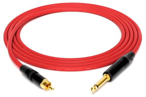 enoaudio Mogami 2534 Quad Professionel Studio Kabel | Neutrik Gold Cinch RCA - 6,3mm TS klinke | HiFi, Red, 1.0 m enoaudio Mogami 2534 Quad Professionel Studio Kabel | Neutrik Gold Cinch RCA - 6,3mm TS klinke | HiFi, Red, 1.0 m von enoaudio