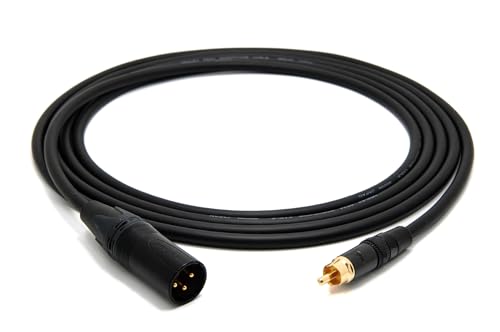 enoaudio Mogami 2534 Quad Professionel Studio Kabel | Neutrik Gold Cinch RCA - XLR male | HiFi, Black, 3,0 m von enoaudio