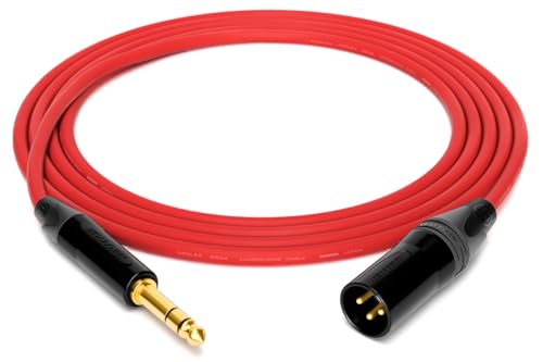 enoaudio Mogami 2534 Quad Professionel Studio Kabel Symmetrische | Neutrik Gold 6,3mm TRS klinke - XLR male | HiFi, Red, 10 m enoaudio Mogami 2534 Quad Professionel Studio Kabel Symmetrische | Neutrik Gold 6,3mm TRS klinke - XLR male | HiFi, Red, 10 m von enoaudio
