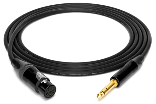 enoaudio Mogami 2534 Quad Professionel Studio Kabel Symmetrische | Neutrik Gold XLR female - 6,3mm TRS klinke | HiFi, 0,5 m von enoaudio