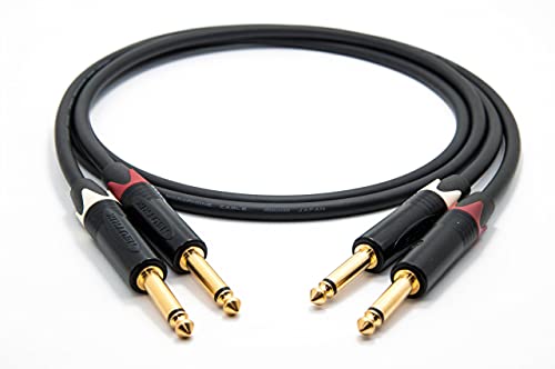 enoaudio Mogami 2534 Quad Stereo Paar (L,R) Audio Kabel | Neutrik Gold 6,3mm TS klinke | HiFi, 0,5 m von enoaudio