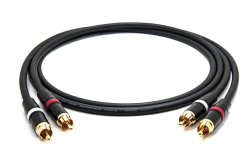 enoaudio Mogami 2534 Quad Stereo Paar (L,R) Audio Kabel | Neutrik Gold Cinch RCA | HiFi, 1,0 m von enoaudio