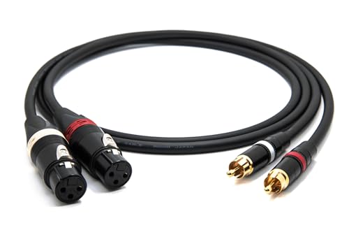 enoaudio Mogami 2534 Quad Stereo Paar (L,R) Audio Kabel | Neutrik Gold Cinch RCA - XLR female | HiFi, 0,5 m von enoaudio