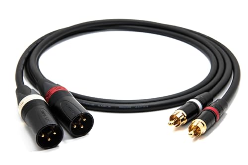 enoaudio Mogami 2534 Quad Stereo Paar (L,R) Audio Kabel | Neutrik Gold Cinch RCA - XLR male | HiFi, 0,5 m von enoaudio