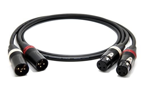 enoaudio Mogami 2534 Quad Stereo Paar (L,R) Audio Kabel | Neutrik Gold XLR female - XLR male | HiFi, 0,5 m von enoaudio