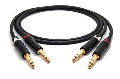 enoaudio Mogami 2534 Quad Stereo Paar (L,R) Audio Kabel Symmetrische | Neutrik Gold 6,3mm TRS klinke | HiFi, 2,0 m von enoaudio