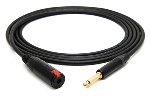 enoaudio Mogami 2534 Quad Verlängerung Kabel Unsymmetrische | Neutrik Gold 6,3mm TS klinke - 6,3mm Buchse | HiFi, 2,0 m von enoaudio