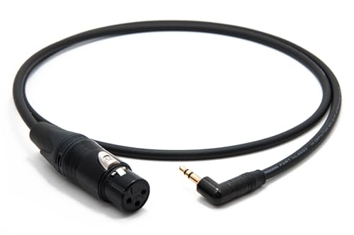 enoaudio Mogami 2893 Quad Kamera-Richtmikrofon Kabel DSLR | Neutrik Gold 3,5mm L Miniklinke - XLR female, 25 cm von enoaudio